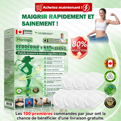 🔥 Plus que 10 boîtes ! −30 % aujourd’hui Patch 10-en-1 GLORENDA® Moringa · Berbérine × NAD⁺ — testé par des médecins, sûr et efficace. 4 à 6 patchs pour soutenir le poids, la glycémie, la digestion et l’énergie.